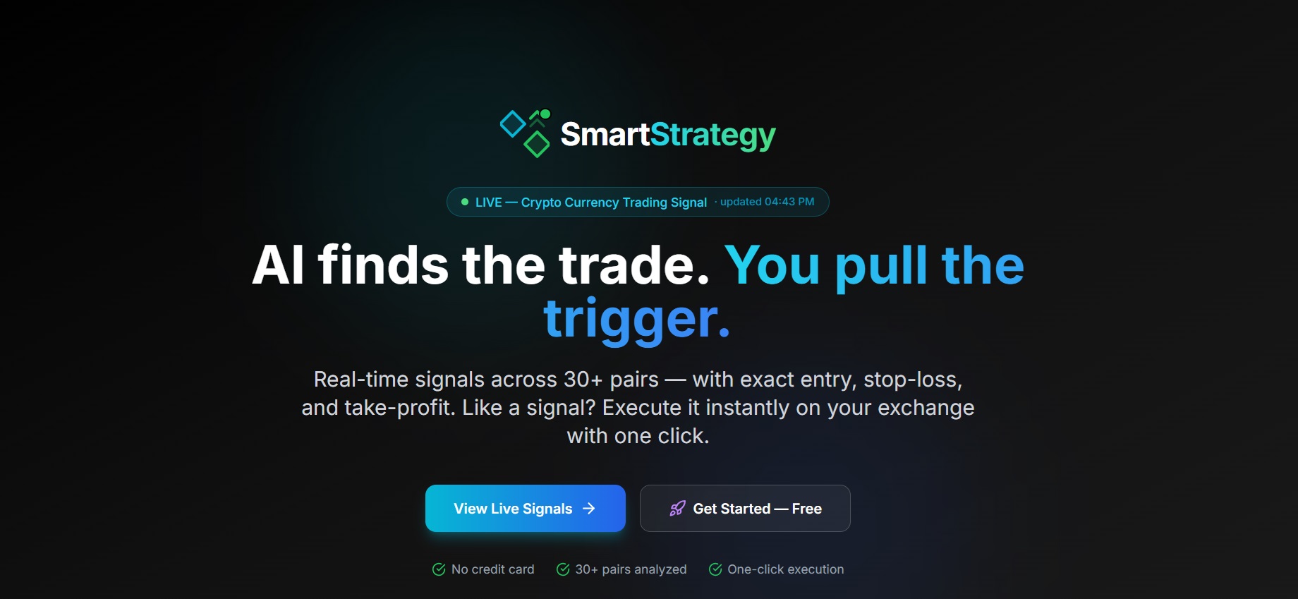 SmartStrategy — AI Crypto Trading Platform screenshot 1